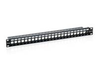 Equip 24-Port Keystone Cat.6 Geschirmtes Patch Panel, Schwarz Multimedia-Technik Patchpanel