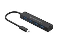 Conceptronic 4-Port-USB 3.0-Hub, USB-C-Anschluss Multimedia-Technik HUBs