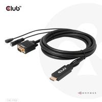 CLUB3D HDMI to VGA Cable M/M 2m/6.56ft 28AWG Multimedia-Technik Video/VGA Kabel