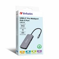 Verbatim CMH-05 USB Typ-C 5000 Mbit/s Silber Multimedia-Technik HUBs