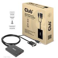 CLUB3D VGA and USB Type-A to HDMI Adapter with Pigtail M/F 0.6m/1.97ft 28AWG Multimedia-Technik