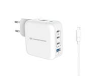 Conceptronic 4-Port 100W GaN USB-PD-Ladegerät mit USB-C-Ladekabel, USB-C x 3, USB-A x 1, QC 3.0,