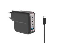 Conceptronic 4-Port 100W GaN USB-PD-Ladegerät mit USB-C-Ladekabel, USB-C x 3, USB-A x 1, QC 3.0,