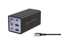 Conceptronic 6-Port 200W GaN USB-PD 3.1-Ladegerät mit USB-C-Ladekabel, USB-C x 4, USB-A x 2, QC PD