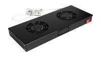 Equip Lüfter 19', 1HE, 2 Lüfter, RAL9005 Schwarz Multimedia-Technik 19 Zubehör