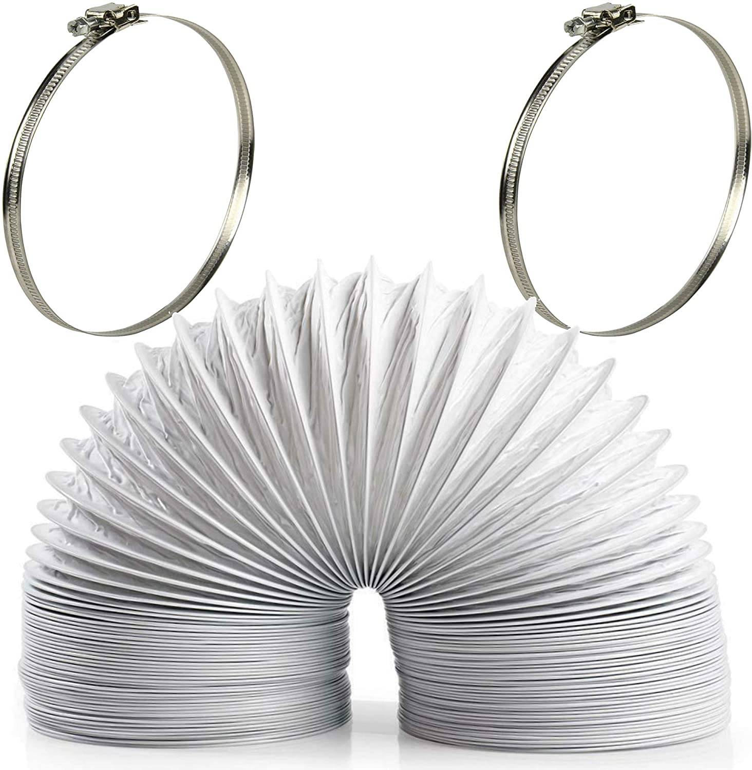 100 mm 1,5m Abluftschlauch 100mm Set mit Schlauchschelle PVC flexibel für Trockner Klimaanlage Dunstabzug