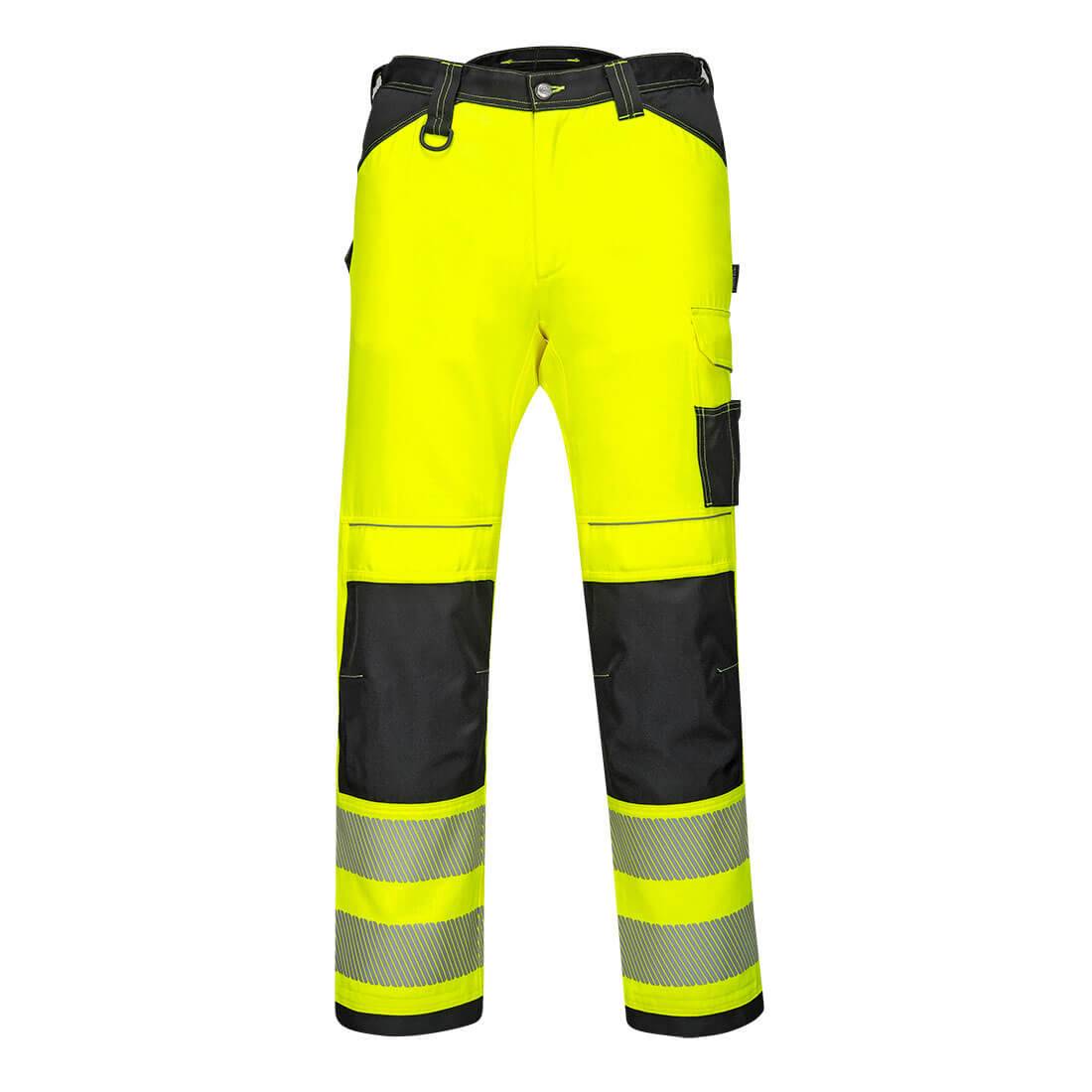 Portwest® PW303 Leichte Warnschutz-Stretch Arbeitsbundhose EN ISO 20471 Kl. 2 Gelb/Schwarz GR: 33