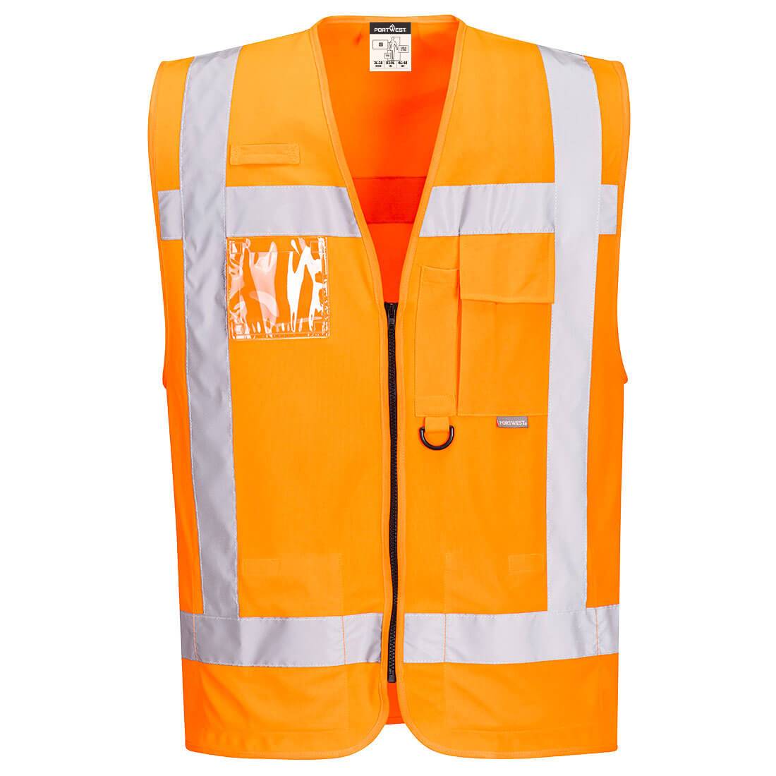 Portwest® RWS Warnschutz Exekutiv- Weste R476 Mit Ausweistasche Orange_4XL