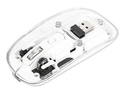Manhattan Maus - wiederaufladbar - rechts- und linkshändig - optisch - 4 Tasten - kabellos - 2.4 GHz - kabelloser Empfänger (USB)