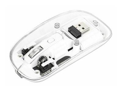 Manhattan Maus - wiederaufladbar - rechts- und linkshändig - optisch - 4 Tasten - kabellos - 2.4 GHz - kabelloser Empfänger (USB)