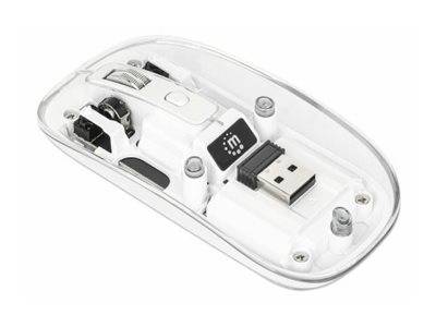 Manhattan Maus - wiederaufladbar - rechts- und linkshändig - optisch - 4 Tasten - kabellos - 2.4 GHz - kabelloser Empfänger (USB)