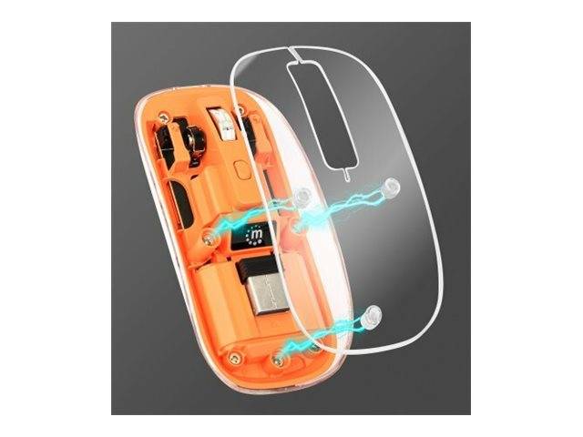 Manhattan - Maus - wiederaufladbar - rechts- und linkshändig - optisch - 4 Tasten - kabellos - 2.4 GHz - kabelloser Empf