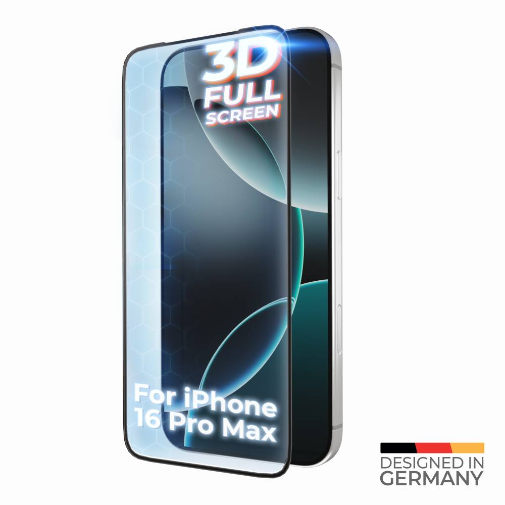 prio 3D Anti-Scratch Tempered Glass für iPhone 16 Pro Max (6,9 Zoll) schwarz