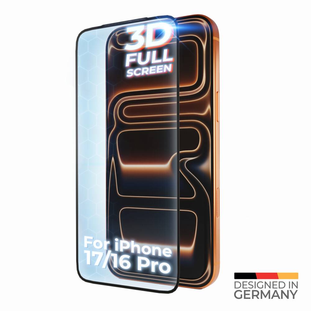 prio 3D Anti-Scratch Tempered Glass für iPhone 16 Pro (6,3 Zoll) schwarz