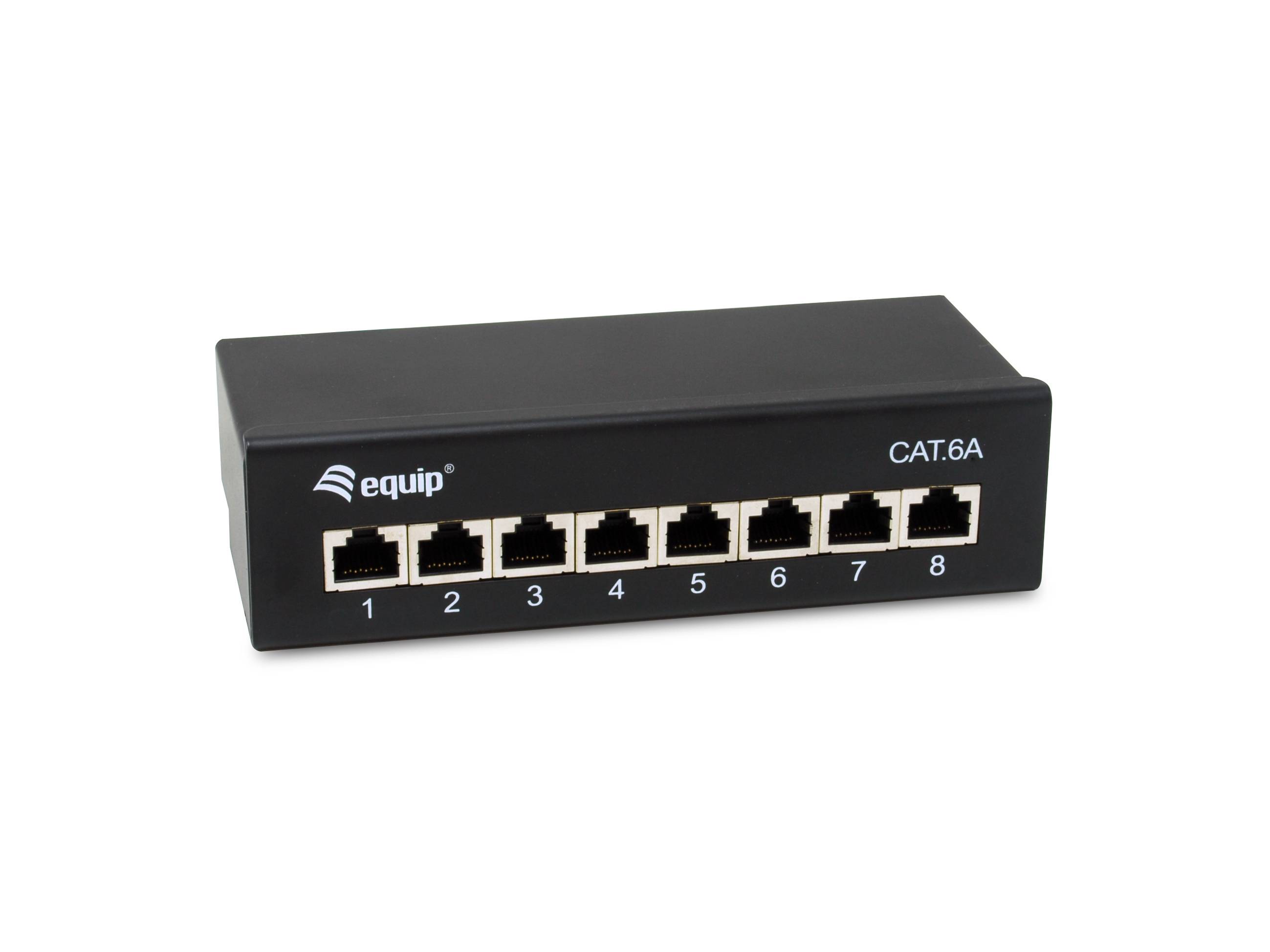 Equip Patchpanel 8xRJ45 Cat6a Desktop 500MHz RAL9005