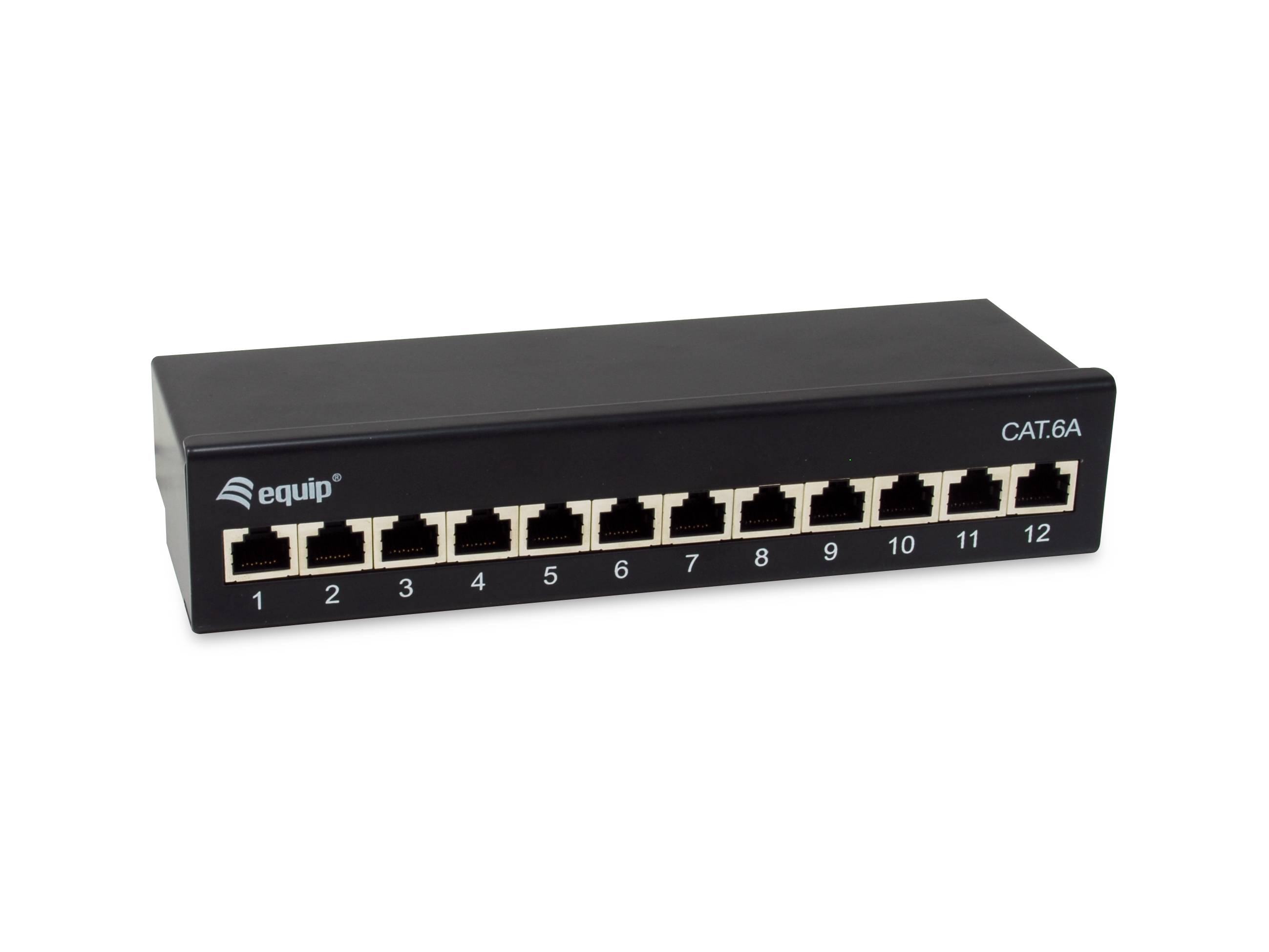 Equip Patchpanel 12xRJ45 Cat6a Desktop 500MHz RAL9005