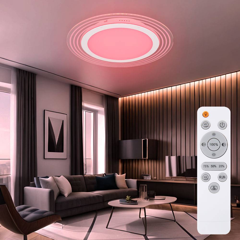 Deckenleuchte Wohnzimmerlampe Esszimmerleuchte Schlafzimmerlampe Flurleuchte, Metall Kunststoff Acryl, Fernbedienung dimmbar CCT, 35W 1400Lm