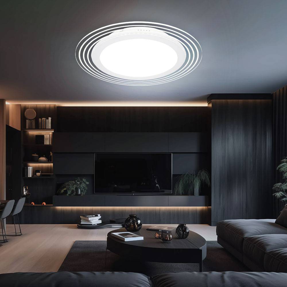 Deckenleuchte Wohnzimmerlampe Esszimmerleuchte Schlafzimmerlampe Flurleuchte, Metall Kunststoff Acryl, Fernbedienung dimmbar CCT, 35W 1400Lm