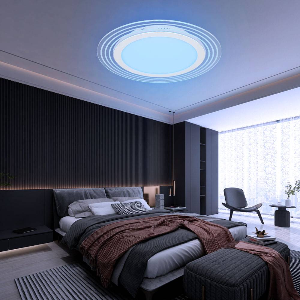 Deckenleuchte Wohnzimmerlampe Esszimmerleuchte Schlafzimmerlampe Flurleuchte, Metall Kunststoff Acryl, Fernbedienung dimmbar CCT, 35W 1400Lm