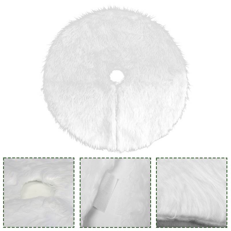 90cm Weihnachtsbaum-Teppich Tannenbaum Decke kunstfell Weiß Rund Rock Teppich Filz für Schnee Christbaum Weihnachtsbaum Deko Weihnachtsbaumdecke