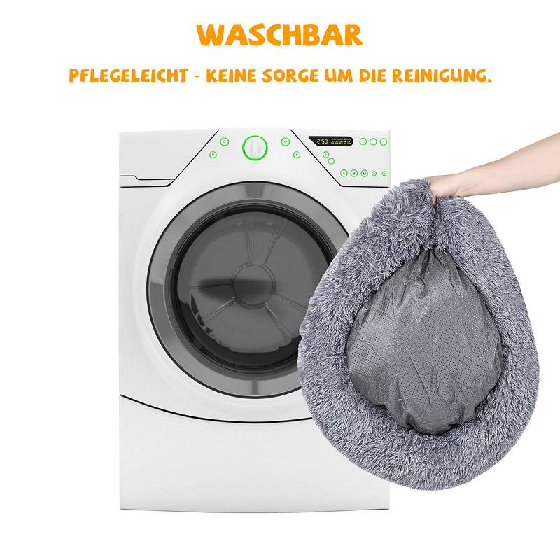 Hundebett Plüsch Schlafplatz Hundekissen Katzenbett Waschbares rutschfestes komfortables 60cm Hellgrau