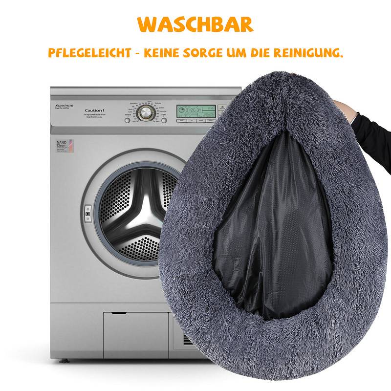 Hundebett Plüsch Schlafplatz Hundekissen Katzenbett Waschbares rutschfestes komfortables 100cm Dunkelgrau