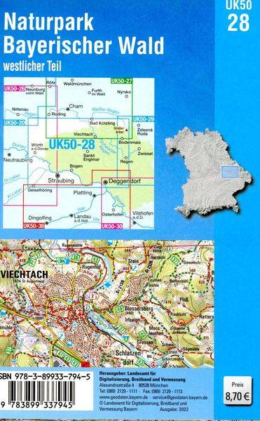 UK50-28 Naturpark Bayerischer Wald - westlicher Teil 1:50 000 (UK50-28)