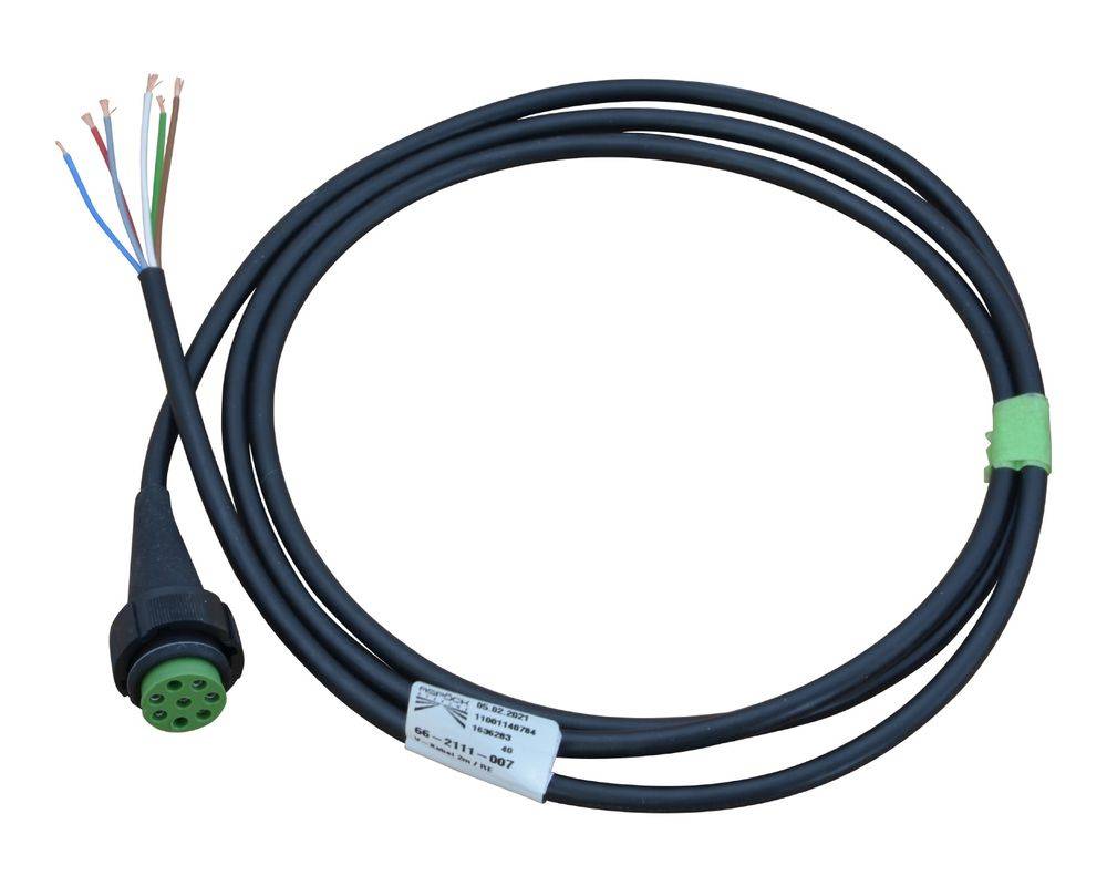 Aspöck - open End - Kabel 2m - 8polig - Bajonett Anschluss - Gelb + Grün