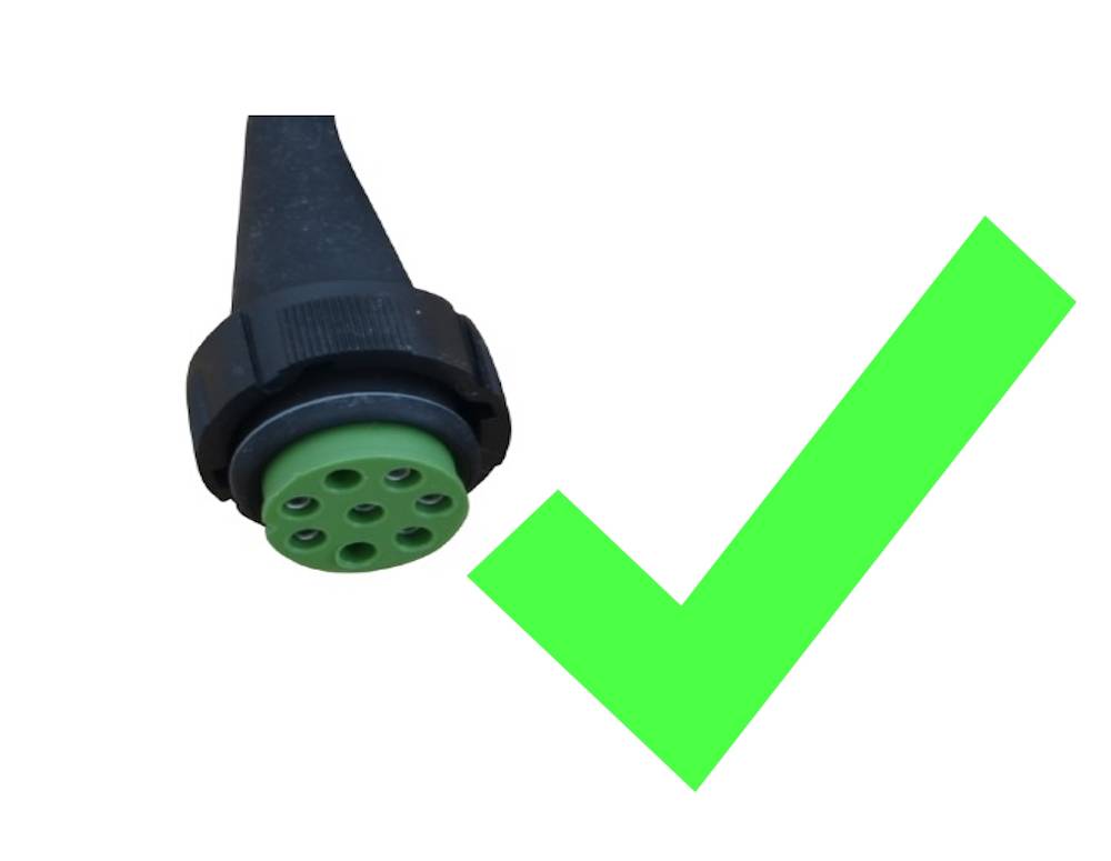 Aspöck - open End - Kabel 2m - 8polig - Bajonett Anschluss - Grün