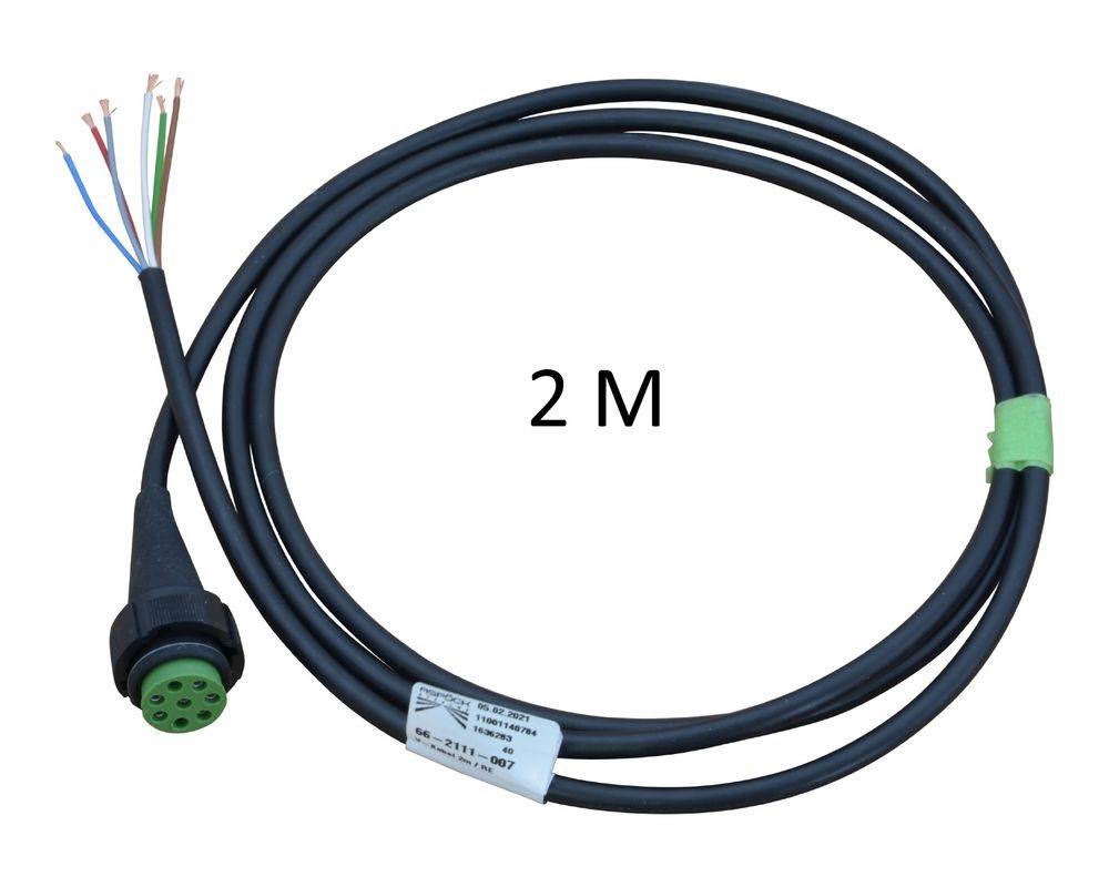 Aspöck - open End - Kabel 2m - 8polig - Bajonett Anschluss - Grün