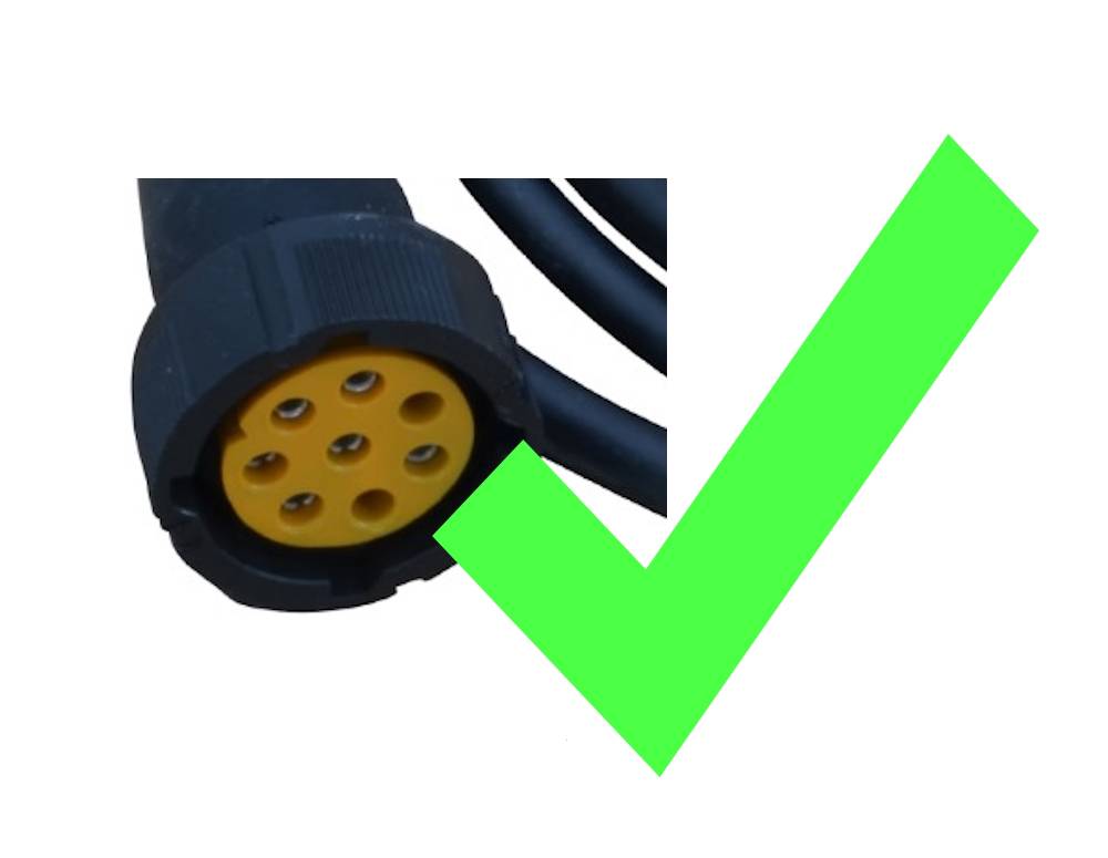 Aspöck - open End - Kabel 2m - 8polig - Bajonett Anschluss - Gelb + Grün