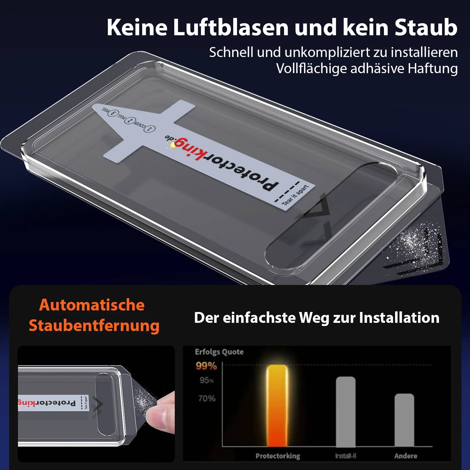6x 9H Panzerglas für Samsung Galaxy S23 3D KLAR Auto-Dust-Eliminierung echtes Tempered Glass Schutzglas Displayschutz Schutzfolie Screen-Protector