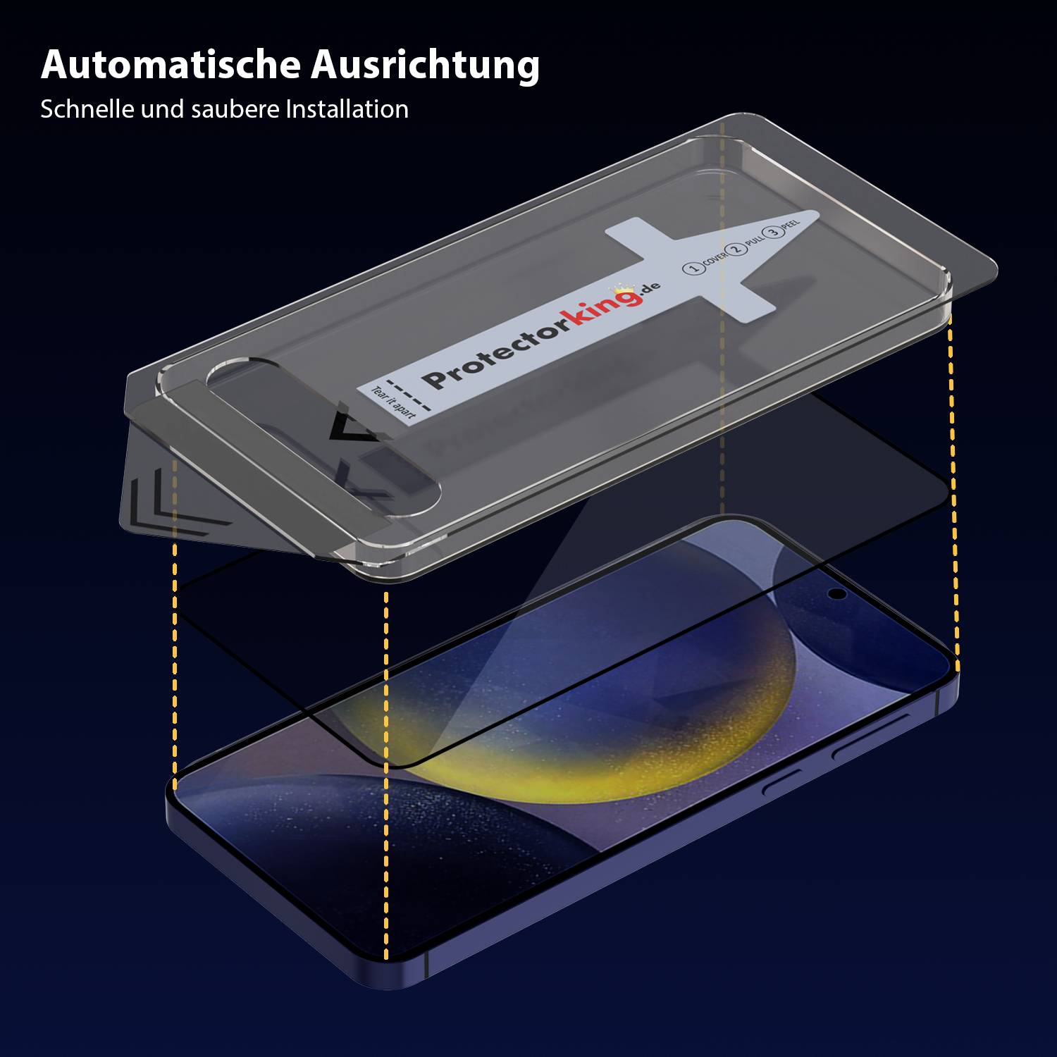 3x 9H Panzerglas für Samsung Galaxy S24 Plus 3D KLAR Staubfreie Installation echtes Tempered Glass Panzerhartglas Schutzglas Displayschutz