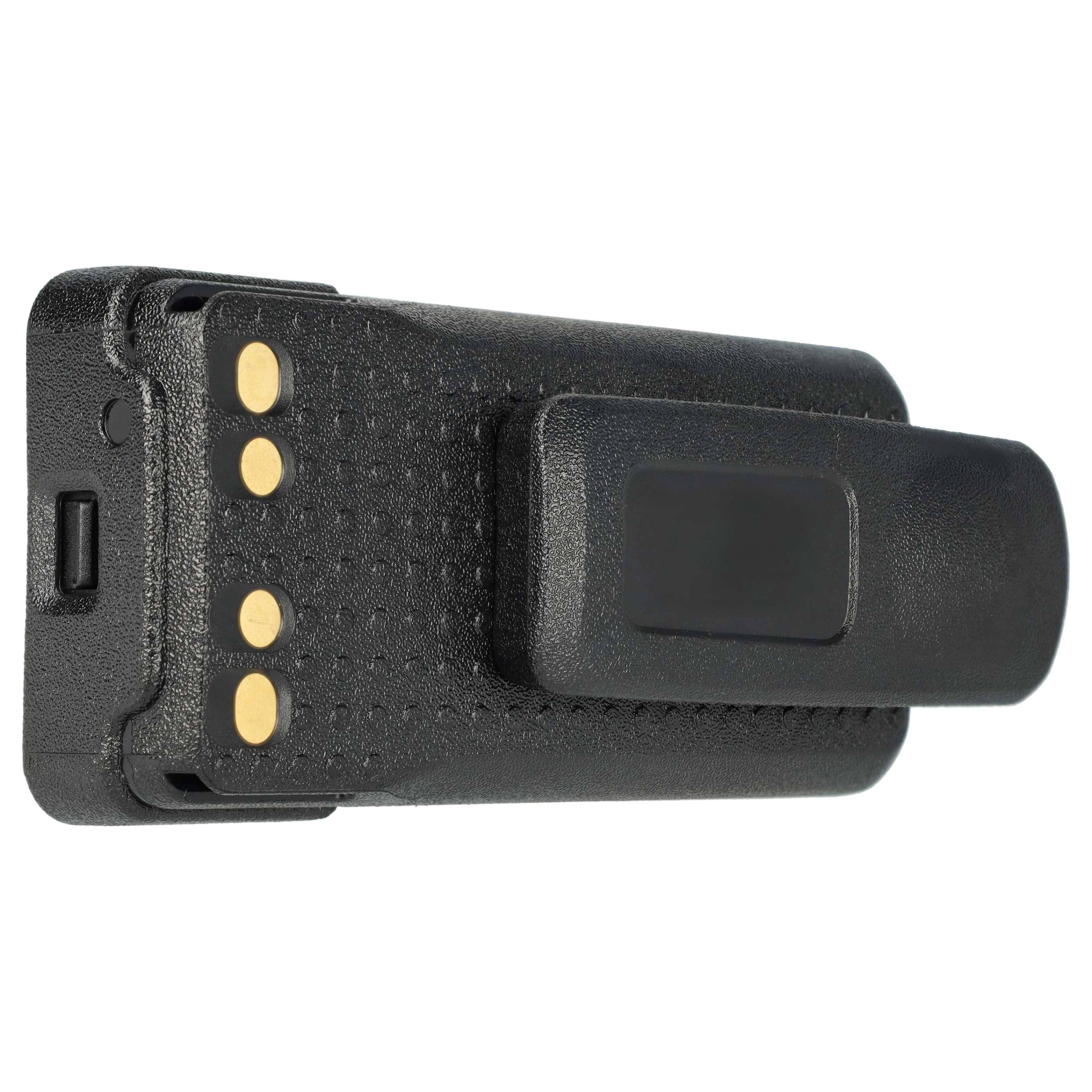 vhbw 2x Akku Ersatz für Motorola PMNN4491AR, PMNN4418AR, PMNN4418 für Funkgerät, Walkie Talkie (2600 mAh, 7,4 V, Li-Ion) + Gürtelclip