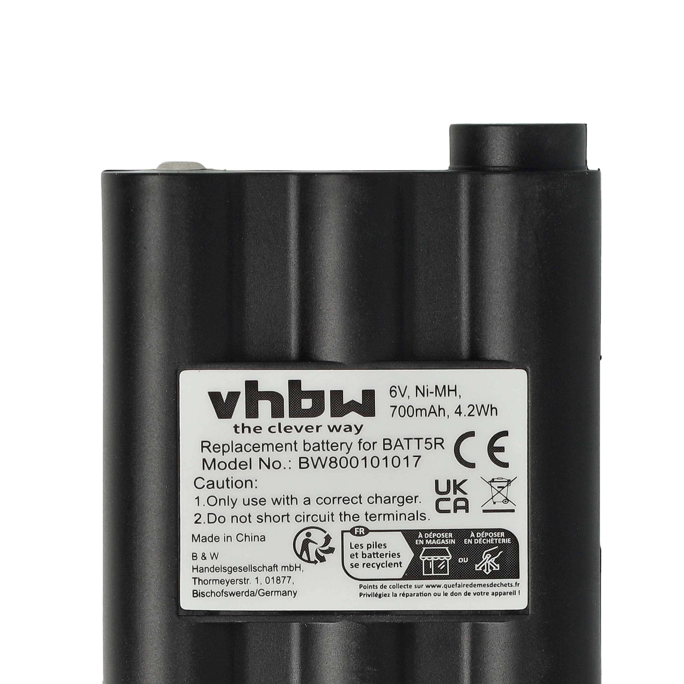vhbw 2x Akku kompatibel mit Alan Midland LXT-435, LXT-410, LXT-350, LXT-310, LXT-210, LXT-305, LXT-303 Funkgerät, Walkie Talkie (700 mAh, 6 V, NiMH)