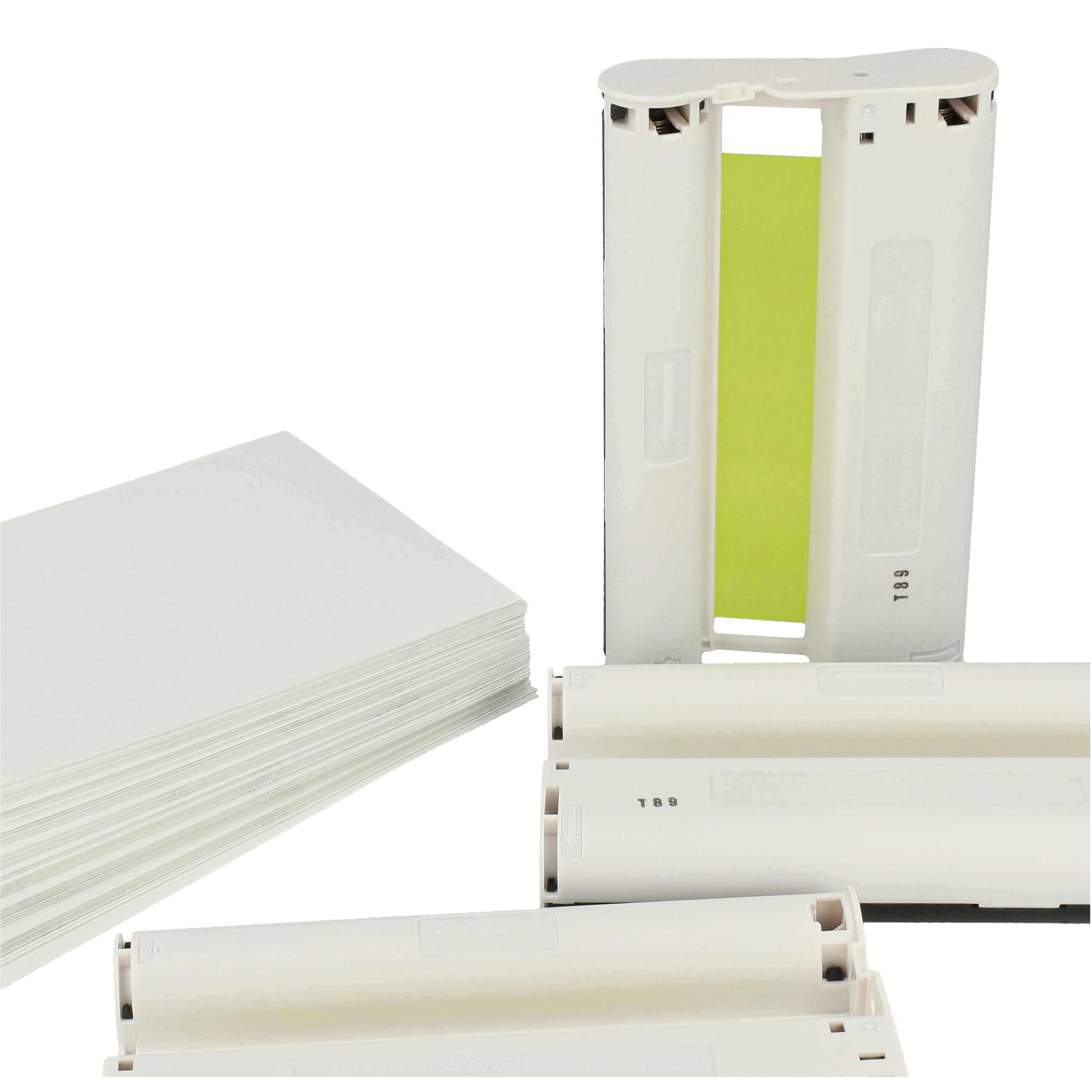 vhbw 2x Druckerkartuschen Cyan/Magenta/Yellow kompatibel mit Canon Selphy CP-300, CP-220 Fotodrucker (kompatibel, 2er-Pack)