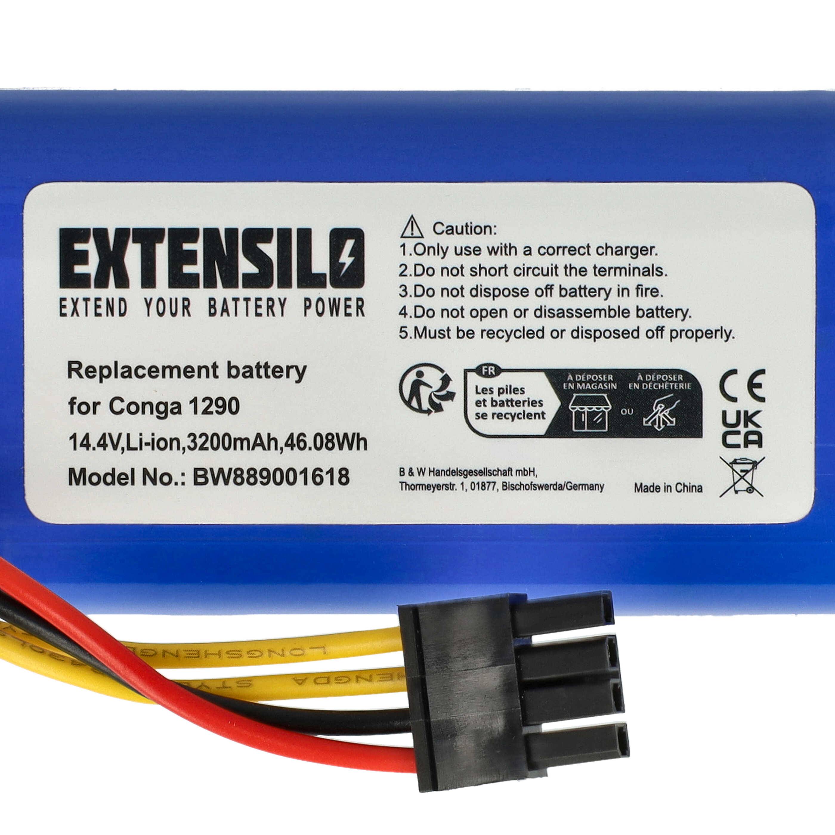 EXTENSILO Akku kompatibel mit Blaupunkt BlueBot XSmart BPK-VCBB1XS, BlueBot XSmart BPK-VCBB1XE Saugroboter (3200 mAh, 14,4 V, Li-Ion)