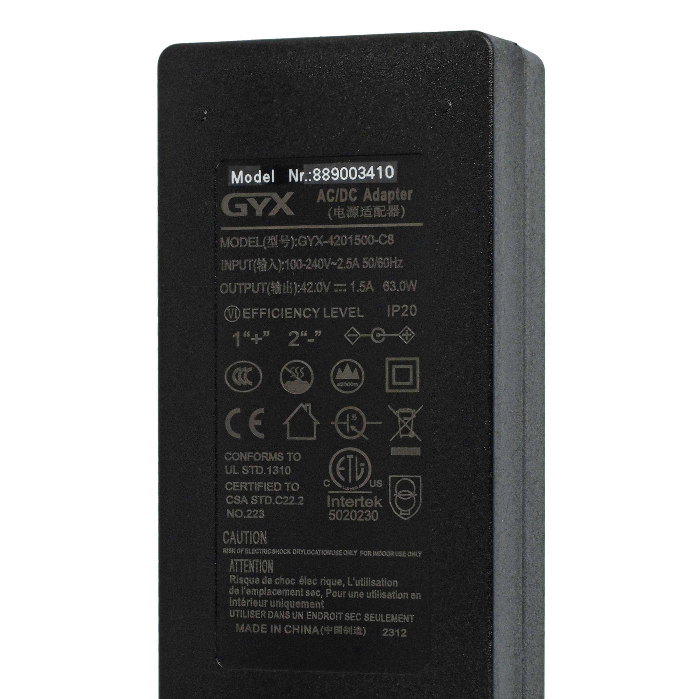 vhbw 1x Ladegerät kompatibel mit Fischer ECU 1302 Fahrradakkus, E-Bike - Für Akkus 63 W