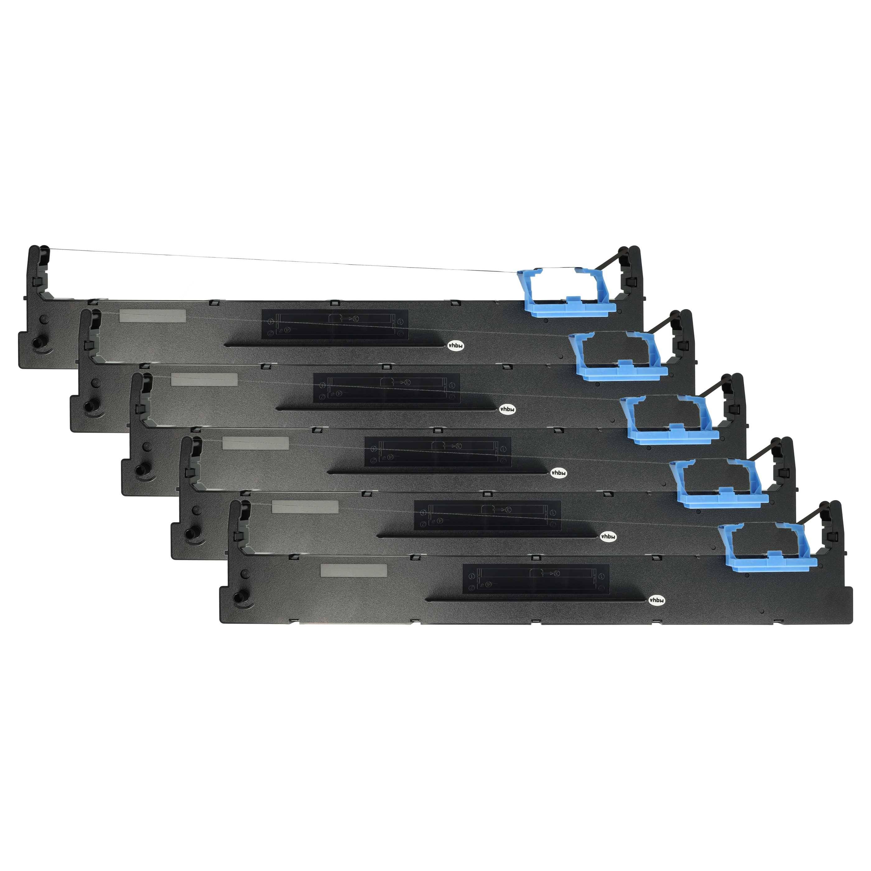 vhbw 5x Farbband Schriftband Ersatz für Tally 099 011, 99 011 für Nadeldrucker, Bondrucker - Schwarz