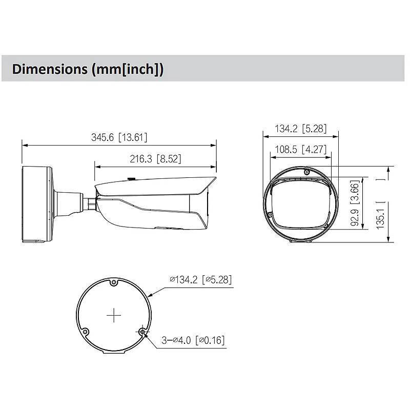 Dahua IPC-HFW7842H-Z-X IP-Kamera 4K T/N IR PoE, 4K Ultra HDBullet Kamera, KFZ-Kennzeichen-Erkennung | Blickwinkel:105°