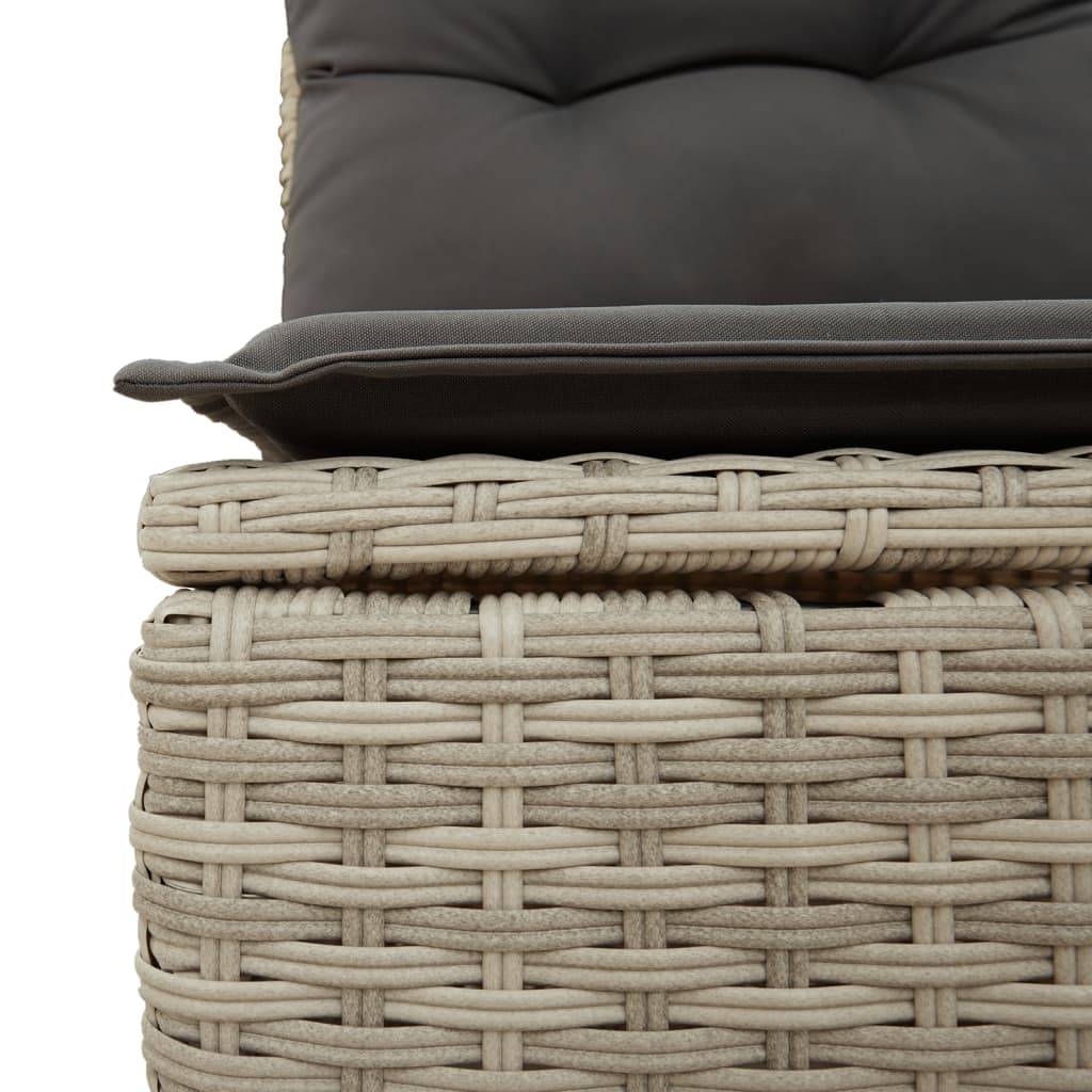 vidaXL 9-teiliges Gartensofa-Set mit Kissen, grau, Polyrattan