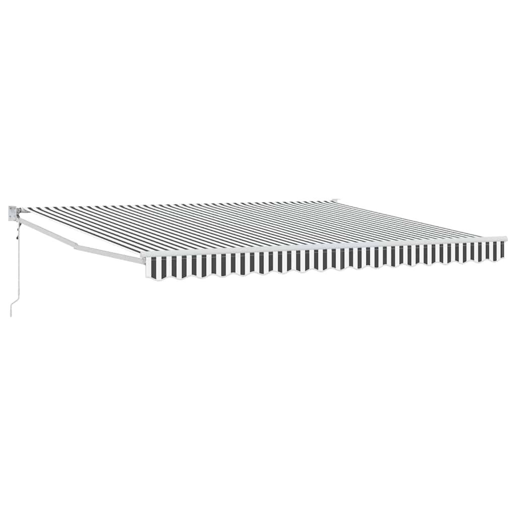 vidaXL Markise Einziehbar Anthrazit und Weiß 4x3 m Stoff und Aluminium