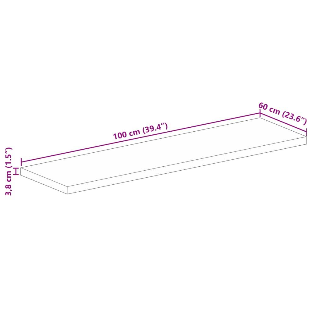 vidaXL Tischplatte 100x60x3,8 cm Rechteckig Raues Massivholz Mango