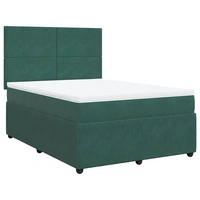 vidaXL Boxspringbett mit Matratze Dunkelgrün 160x200 cm Samt vidaXL Boxspringbett mit Matratze Dunkelgrün 160x200 cm Samt