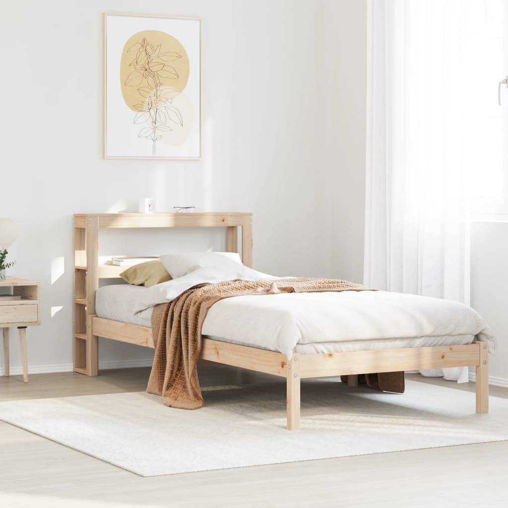 vidaXL Massivholzbett ohne Matratze 75x190 cm Kiefernholz