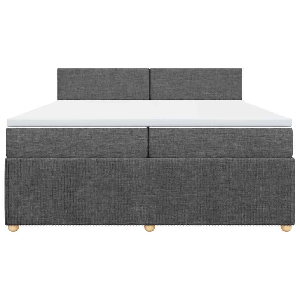 vidaXL Boxspringbett mit Matratze Dunkelgrau 200x200 cm Stoff