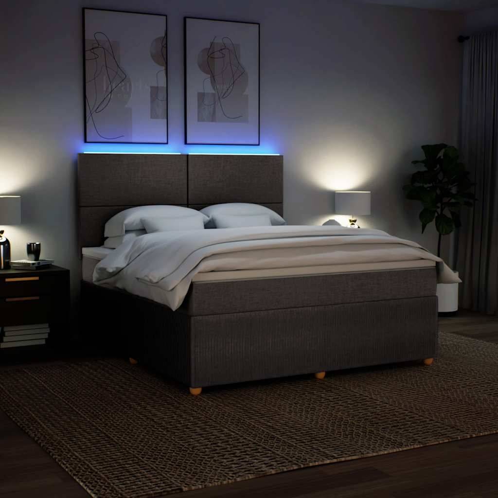 vidaXL Boxspringbett mit Matratze Taupe 180x200 cm Stoff