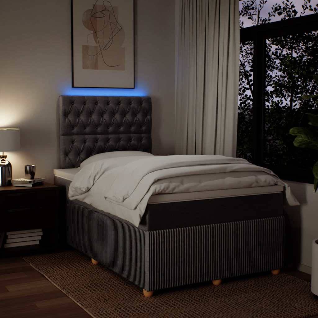 vidaXL Boxspringbett mit Matratze Taupe 120x200 cm Stoff