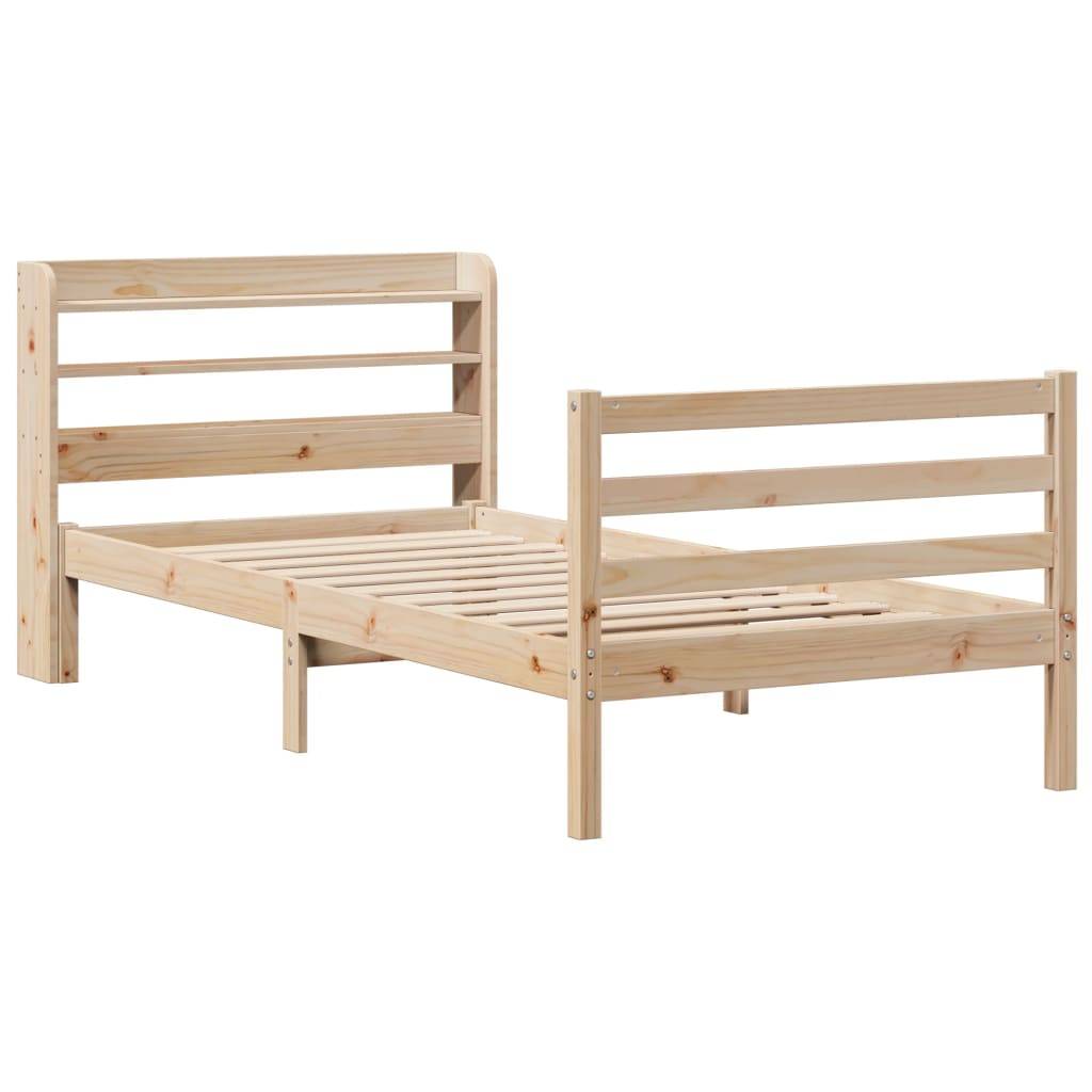 vidaXL Bettgestell mit Kopfteil ohne Matratze 100x200 cm