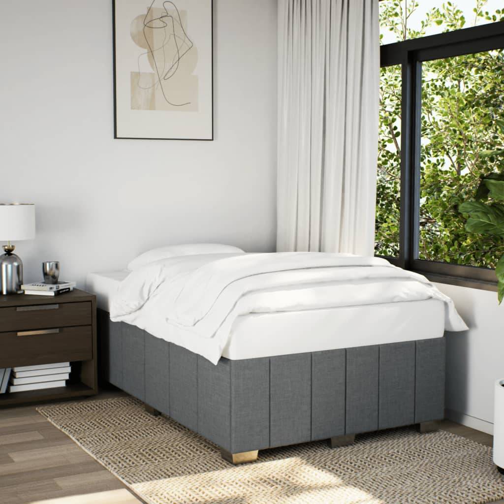 vidaXL Bettgestell ohne Matratze Dunkelgrau 120x190 cm Stoff